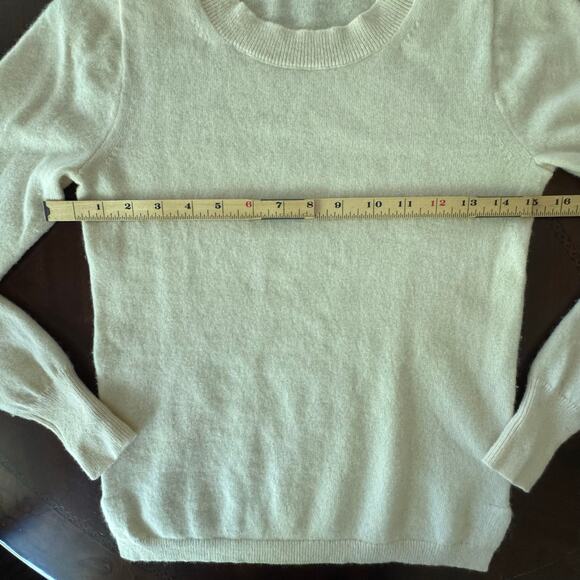 J Crew 100% Cashmere Sweater Pullover White/Ivory  XS Crew Neck - Picture 4 of 7